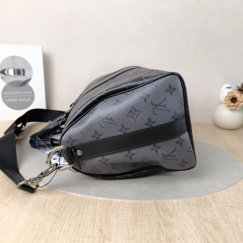 Louis Vuitton Crossbody Bag Keepall 35 Black PVC One Size 35 × 16 × 21 cm — detail view 8 of 12