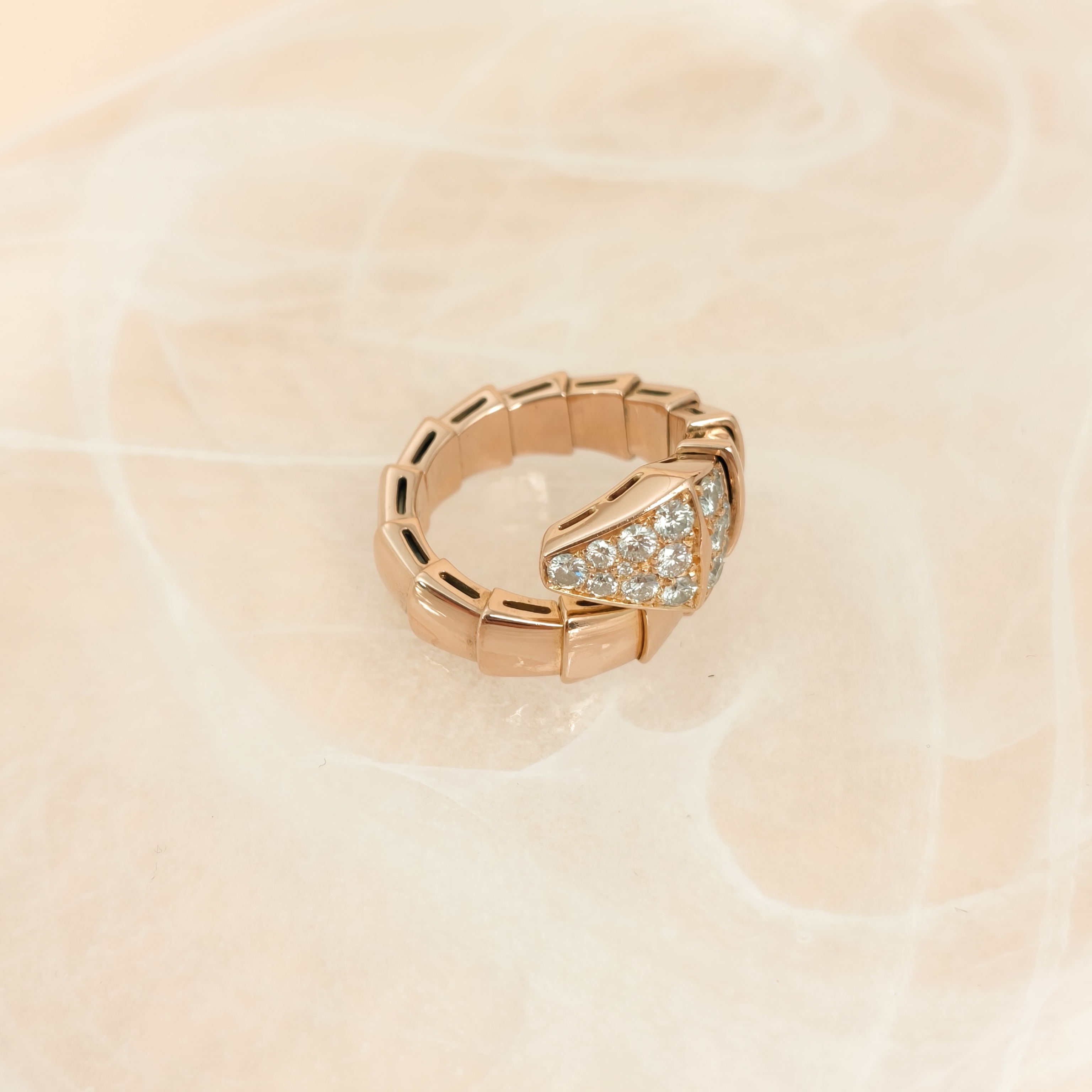 Bvlgari Ring Serpenti Viper Collection Ring Gold Diamond18KR ose Gold S — cover view 4 of 6