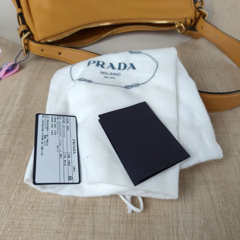 PRADA Shoulder Bag Aimée Yellow Calfskin One Size31 × 9 × 18 cm — detail view 7 of 13