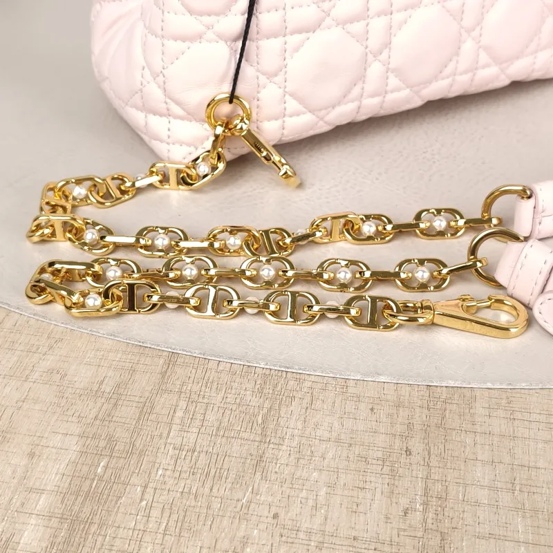 DIOR Crossbody Bag Jolie Top Handle Chain Bag Pink Lambskin Mini 18.5 × 8.5 × 13 cm — detail view 5 of 11