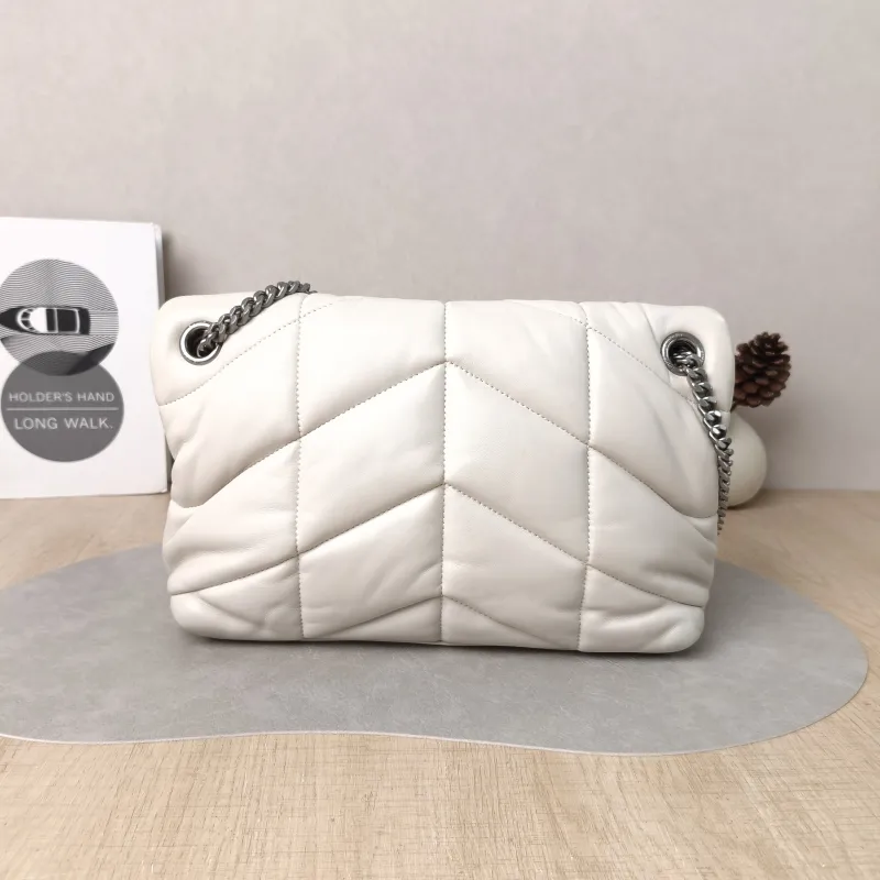 SAINT LAURENT Shoulder Bag PUFFER White Lambskin Small 29 × 11 × 17 cm — cover view 2 of 6