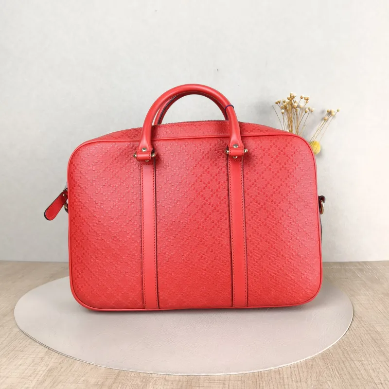 GUCCI Crossbody Bag Red Calfskin 34 × 7 × 24 cm — cover view 4 of 5