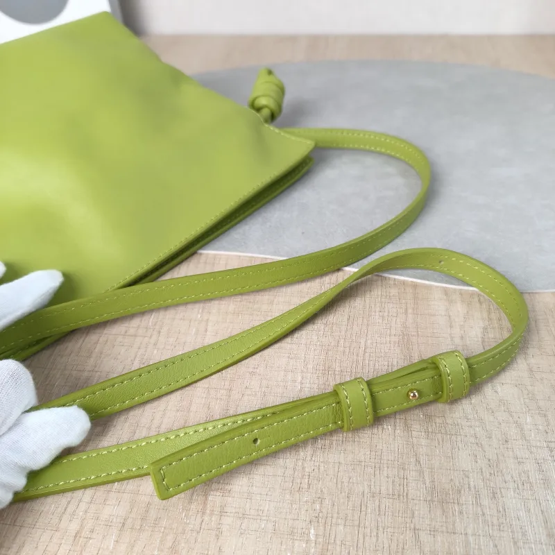LOEWE Crossbody Bag Flamenco Green Calfskin Mini 24 × 9 × 18 cm — detail view 10 of 13
