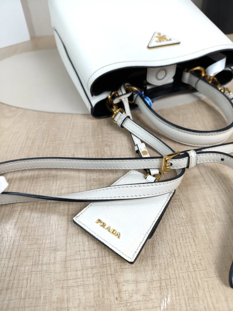 PRADA Shoulder Bag Panier White Calfskin Medium22.5 × 13 × 21.5 cm — detail view 1 of 12