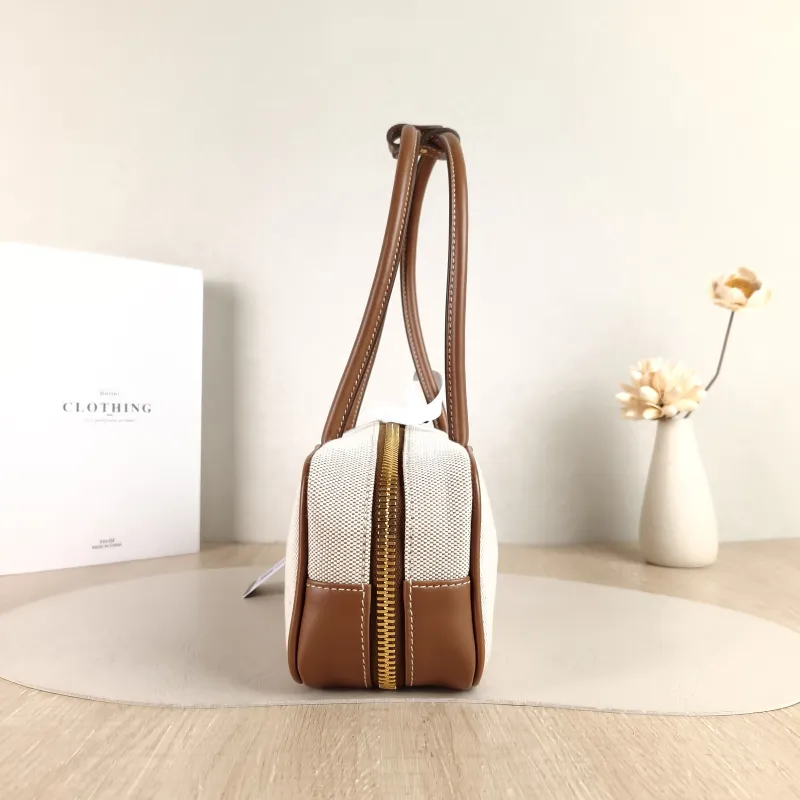 Miumiu Top Handle Bag Beau Brown Canvas · Calfskin 28 × 8 × 11.5 cm — detail view 3 of 13