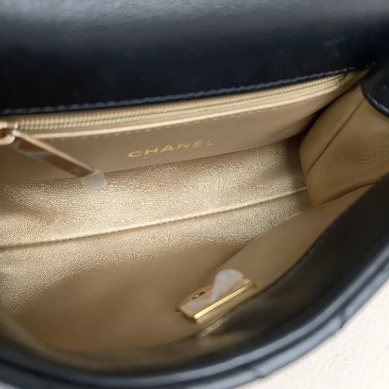 Chanel Crossbody Bag Coco Handle​Black Calfskinmini19 × 9 × 13 cm — detail view 7 of 13