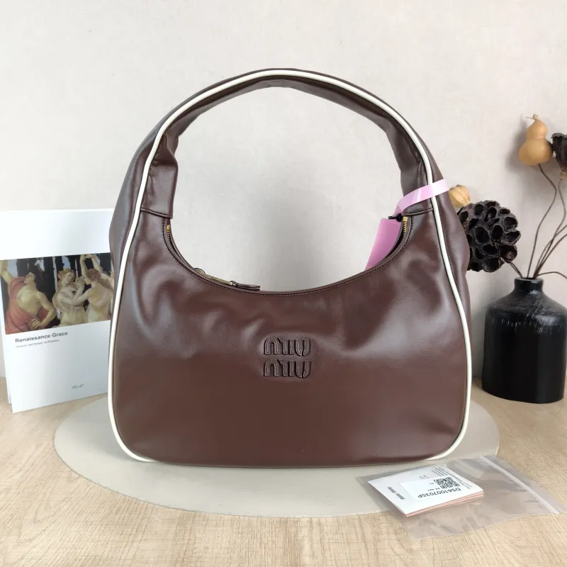 Miumiu Shoulder Bag Wander Collectionhobo Shoulder Bag Calfskin One Size 35 × 10 × 20 cm — cover view 5 of 6