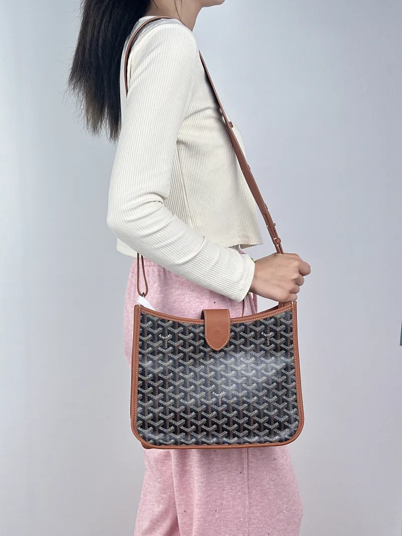 GOYARD Crossbody Bag Musette Crossbody Bag Brown PVC One Size28 × 10 × 22 cm — on-model view 2 of 2