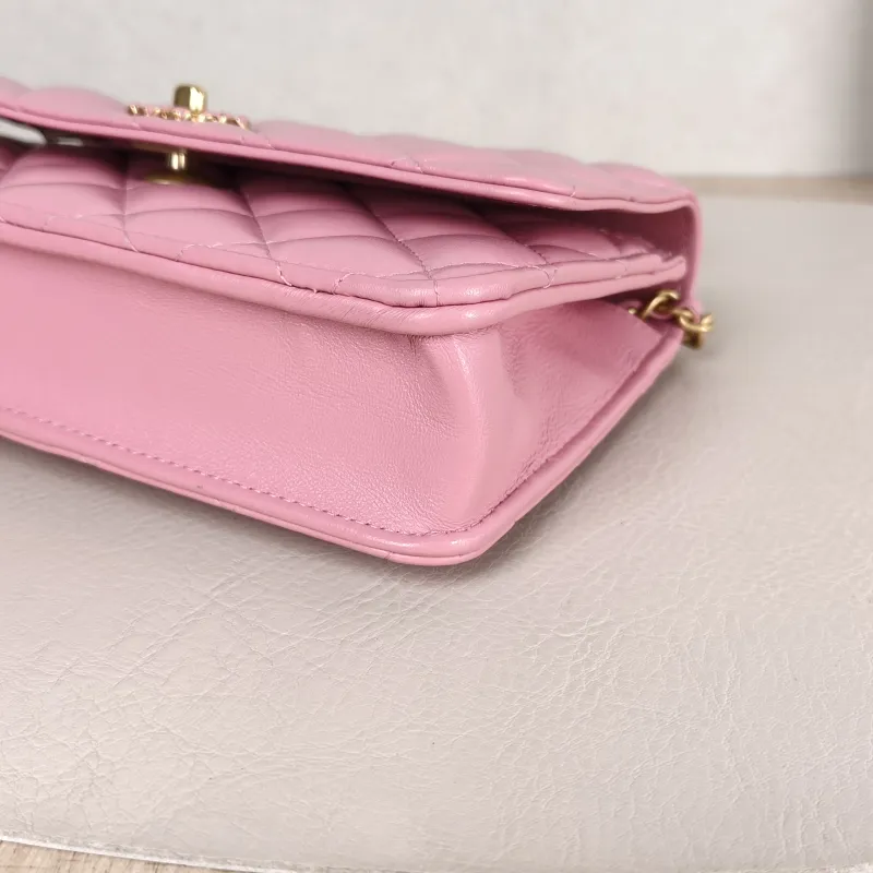 Chanel Crossbody Bag Pink Lambskin 18.5 × 5 × 12 cm — detail view 2 of 13