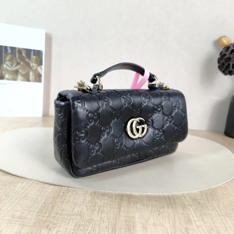 GUCCI Crossbody Bag GG Milano Collection Shoulder Bag Black Monogram SL ambskin 21.5 × 5 × 12.5 cm — cover view 5 of 5