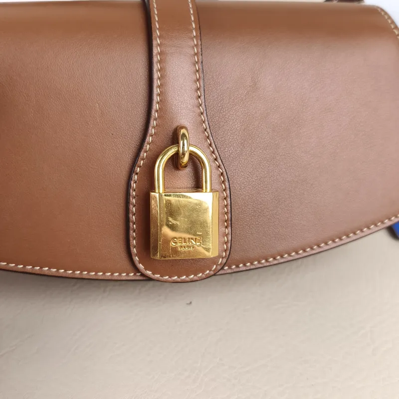 CELINE Crossbody Bag TABOU Brown Calfskinmini18 × 5 × 8 cm — detail view 3 of 11