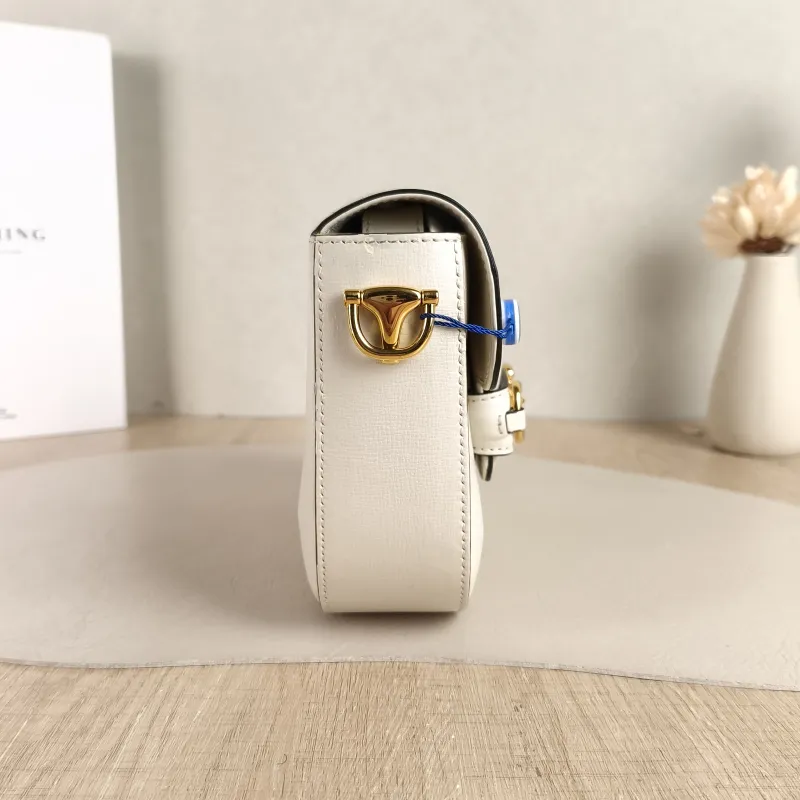 GUCCI Crossbody Bag Horsebit 1955 Horsebit Small White Calfskin Small 20.5 × 5 × 14.5 cm — detail view 8 of 8