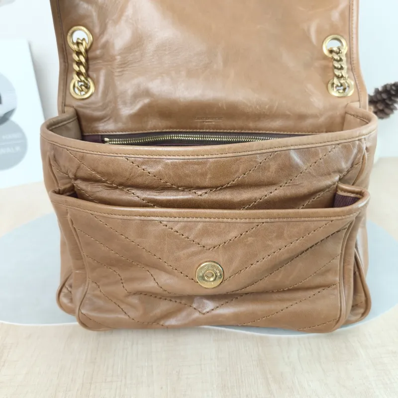 SAINT LAURENT Crossbody Bag Niki Caramel Medium 28 × 8.5 × 20 cm — detail view 10 of 14