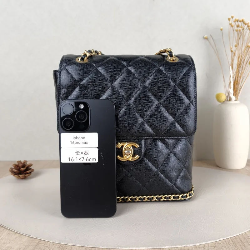 Chanel Backpackado Backpack Black Grained Calfskin One Size20 × 8 × 22 cm — cover view 4 of 6