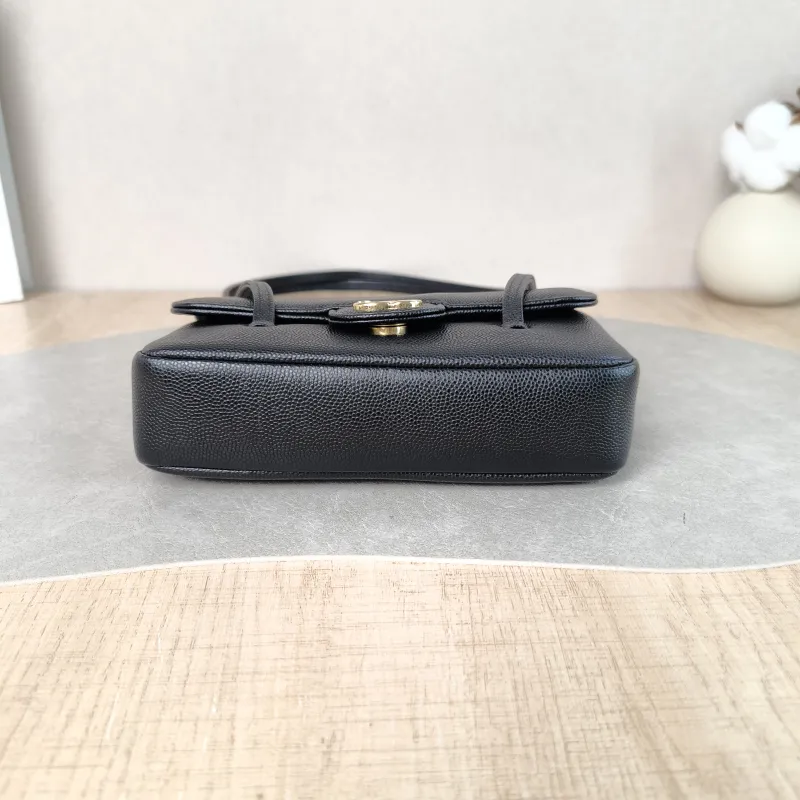 Chanel Crossbody Bag 26p preppy coco Black Grained Calfskin Mini 17 × 5 × 11.5 cm — cover view 3 of 5