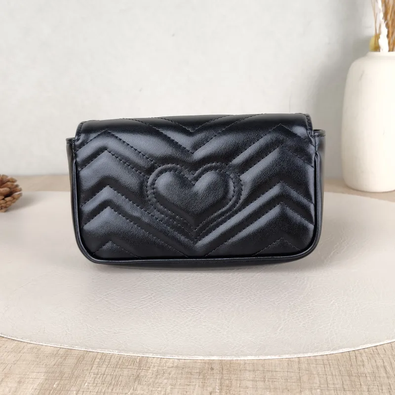 GUCCI Crossbody Bag GG Marmont Mini Marmont Mini Black with Gold-Tone Hardware Calfskinmini16.5 × 4.5 × 9.5 cm — cover view 3 of 5