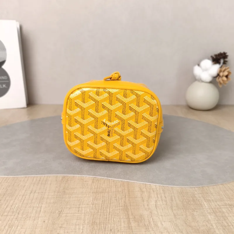 GOYARD Crossbody Bag Petit Flot Yellow ine Canvas Mini 12 × 10 × 17.5 cm — cover view 4 of 6