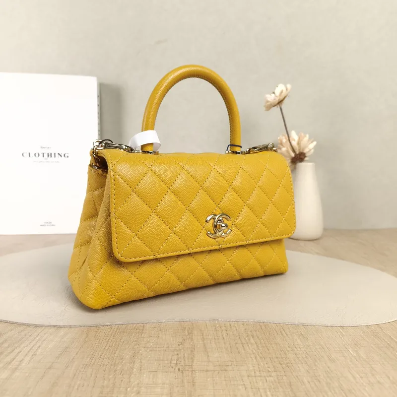 Chanel Crossbody Bag Coco Handle​ Yellow Calfskin Small24 × 10 × 14 cm — cover view 2 of 5