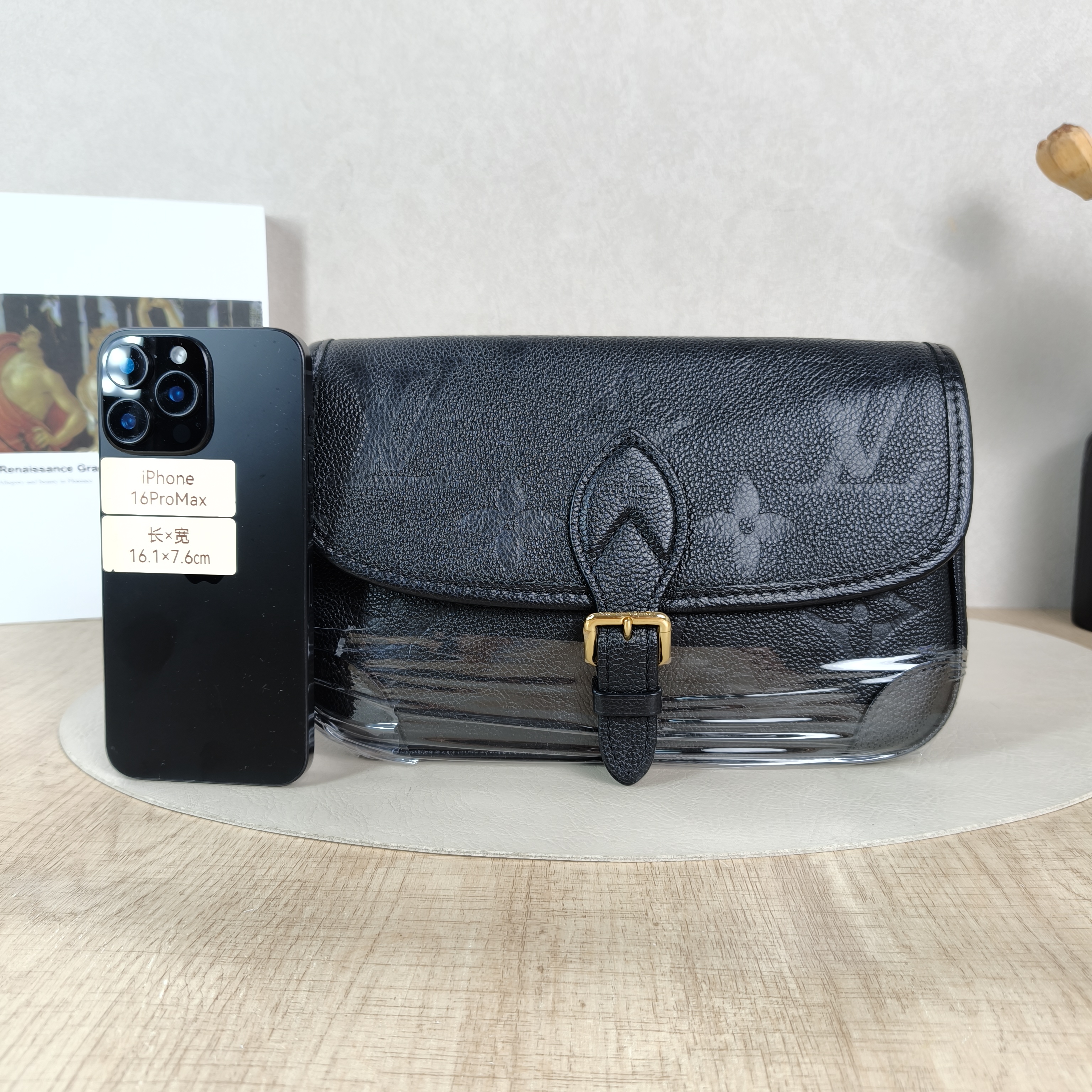 Louis Vuitton Crossbody Bag Diane Baguette Bag Black Empreinte Embossed Calfskin Monogram Small24 × 9 × 15 cm — cover view 2 of 6