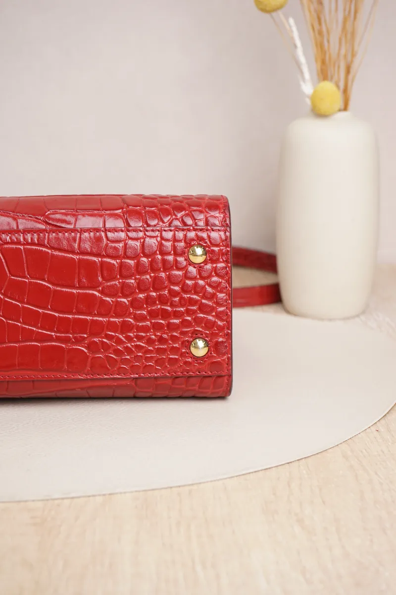 BURBERRY Crossbody Bag Top Handle Crossbody Bag Red Calfskin One Size27 × 11 × 20 cm — cover view 4 of 7