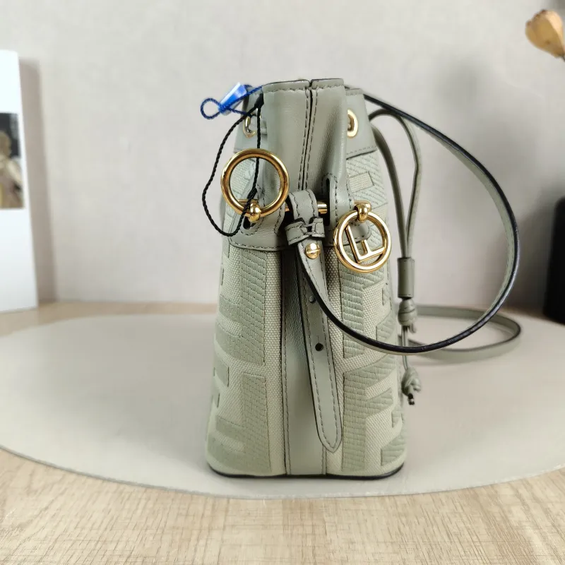 FENDI Crossbody Bag Mon Tresor Bucket Bag Green Canvas Mini 12 × 10 × 18 cm — detail view 2 of 11
