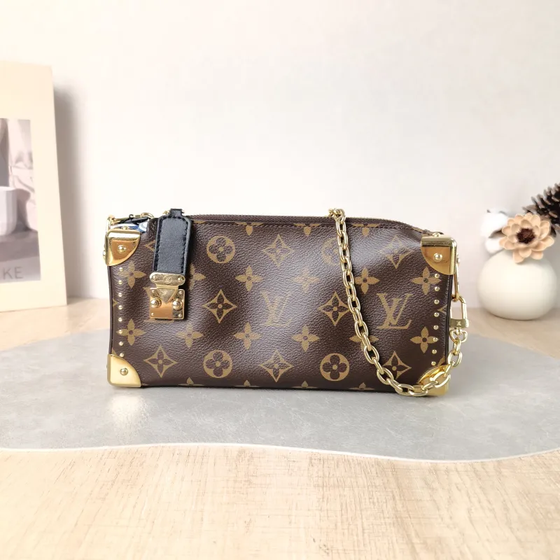 Louis Vuitton Crossbody Bag Slim Trunk Box Monogram PVC Medium 23 × 4 × 12 cm