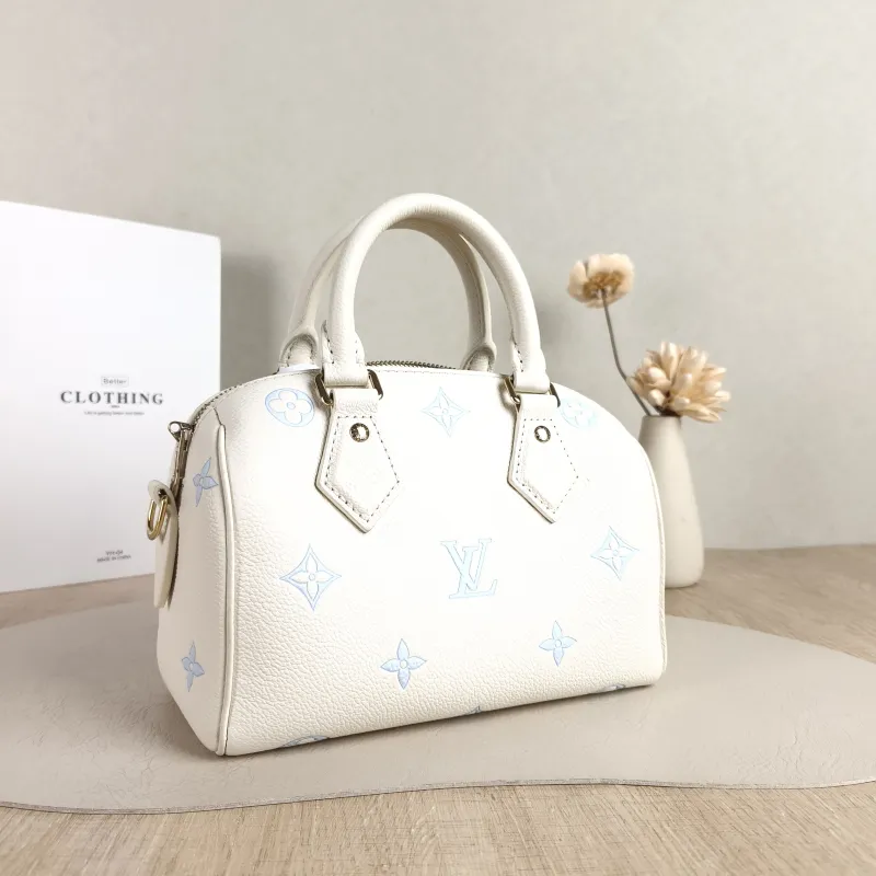 Louis Vuitton Crossbody Bag Speedy20 White · Blue Calfskin One Size 20.5 × 12 × 13.5 cm — cover view 3 of 6