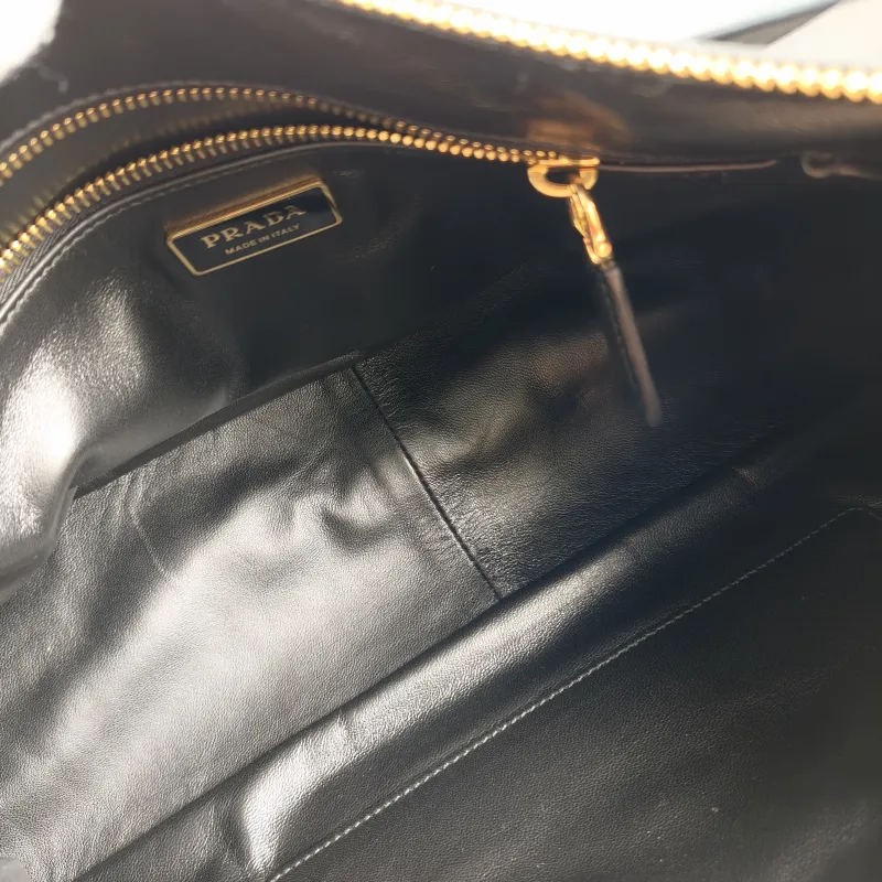 PRADA Shoulder Bag Aimée Black Calfskin One Size 38 × 11 × 22 cm — detail view 10 of 11