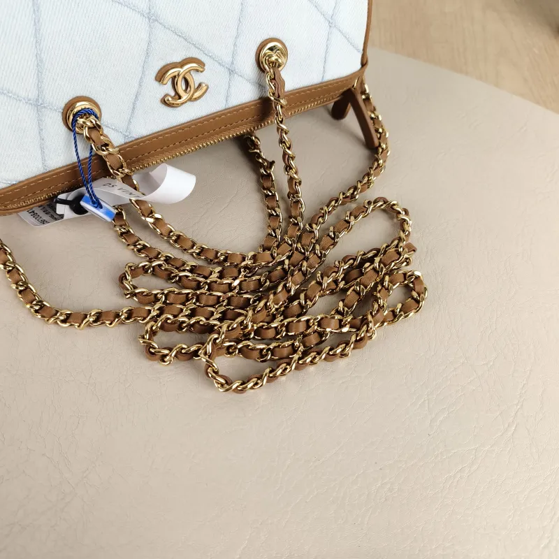 Chanel Crossbody Bag Collection Bowling Bag Blue Brown One Size 18.5 × 11 × 11.5 cm — detail view 1 of 11