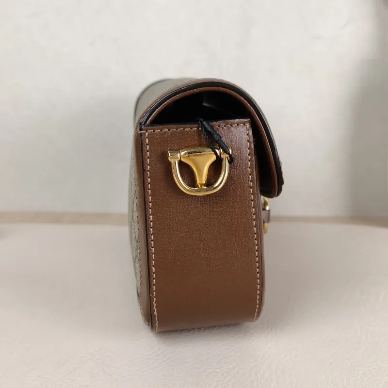 GUCCI Shoulder Bag Horsebit 1955 Horsebit Small Monogram · Shoulder Strap PVC Small 24 × 5.5 × 13 cm — detail view 3 of 12