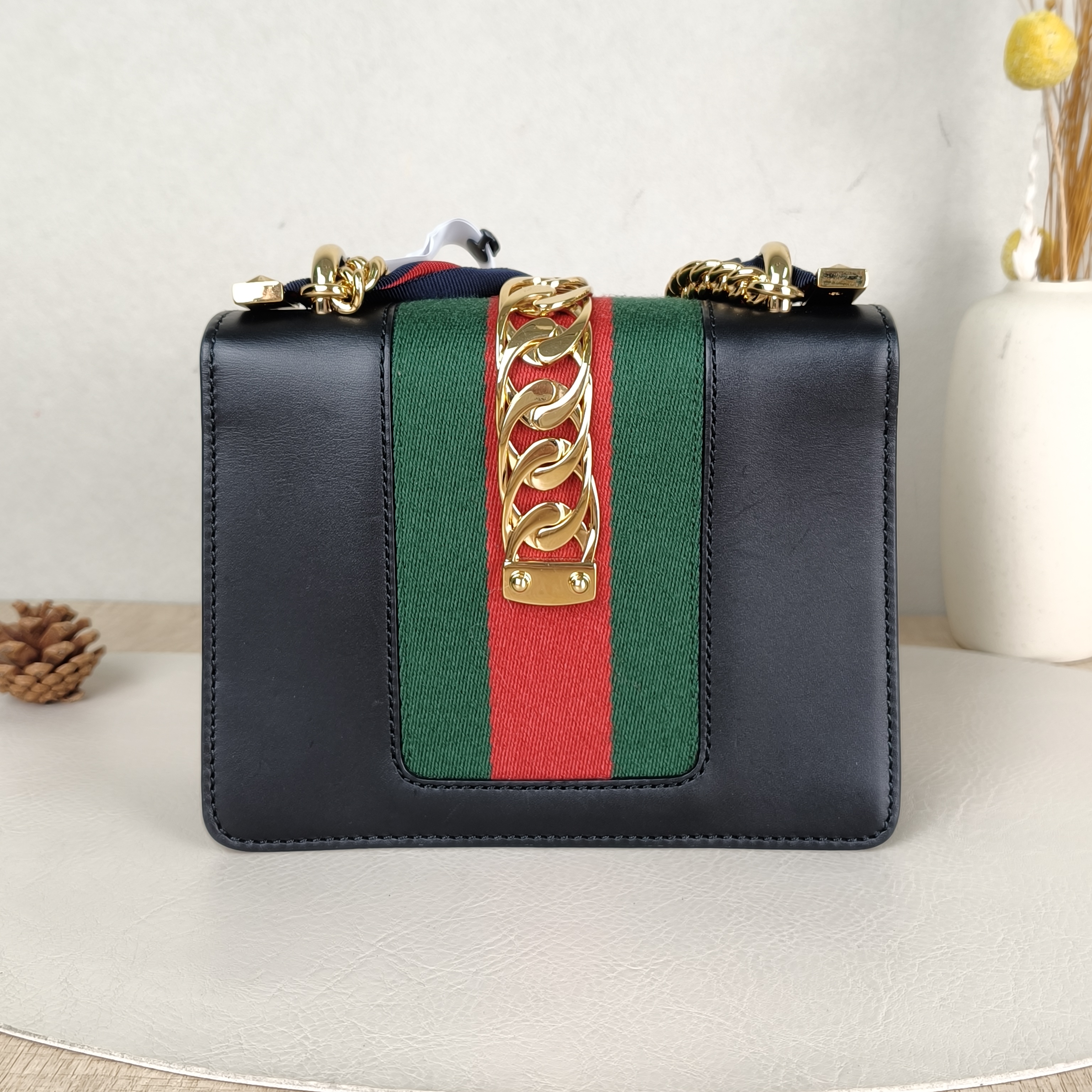 GUCCI Shoulder Bag Sylvie Shoulder Strap Edition Black CC alfskinmini19 × 8 × 14 cm — cover view 4 of 5