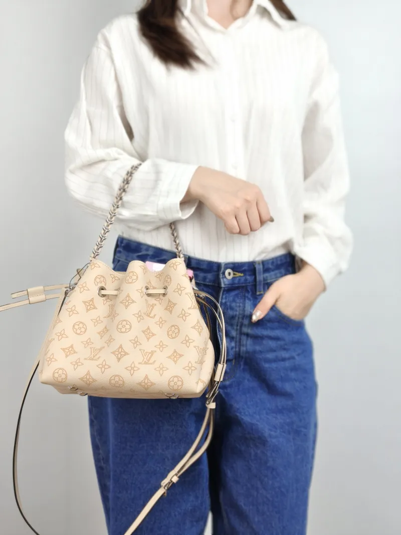 Louis Vuitton Crossbody Bag BELLA Calfskin One Size 22 × 14 × 19 cm — on-model view 3 of 3