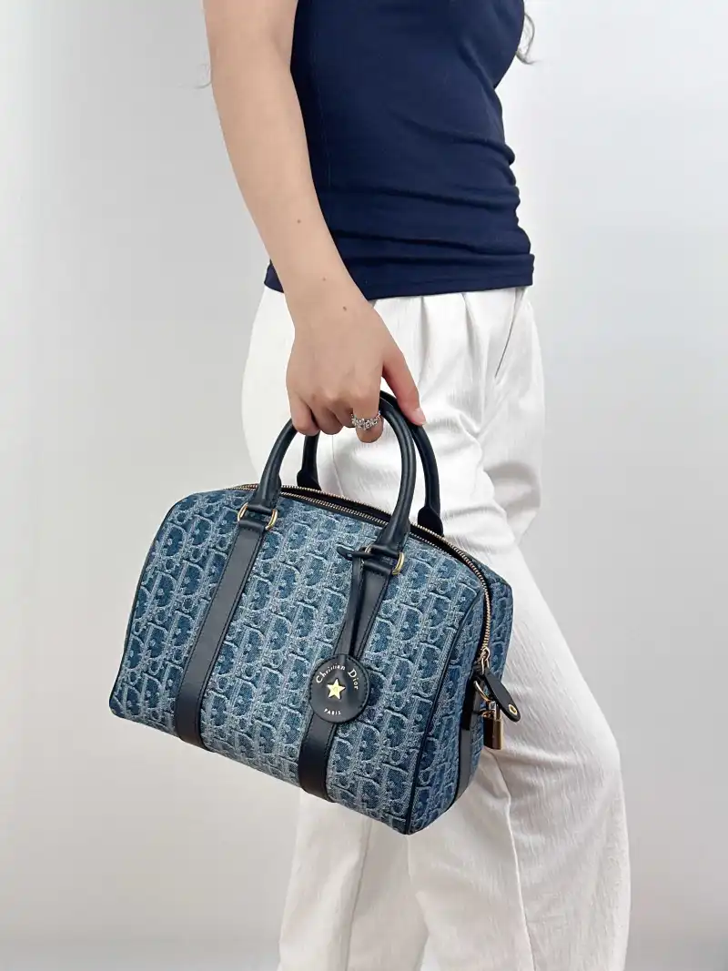 DIOR Top Handle Bag Groove 25 Top Handle Bag Blue Medium 25 × 16 × 19 cm — on-model view 2 of 2