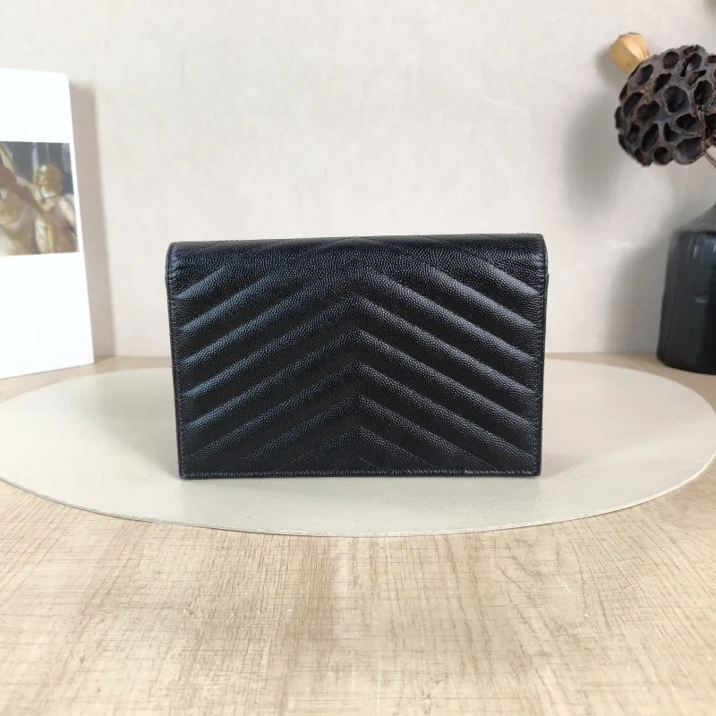 SAINT LAURENT Crossbody Bag CASSANDRE ENVELOPE Black Calfskin One Size 19 × 3.5 × 12.5 cm — cover view 4 of 5