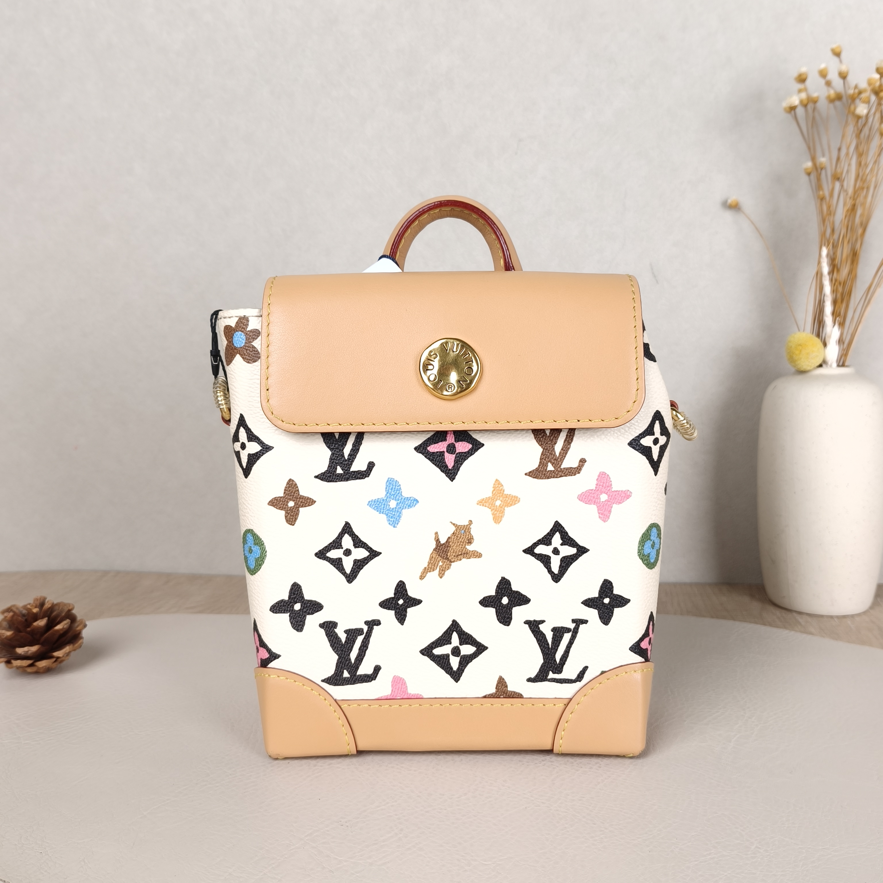 Louis Vuitton Crossbody Bag Nano Steamer Shoulder Bag Tyler Yellow PV Cnano15 × 7 × 18 cm