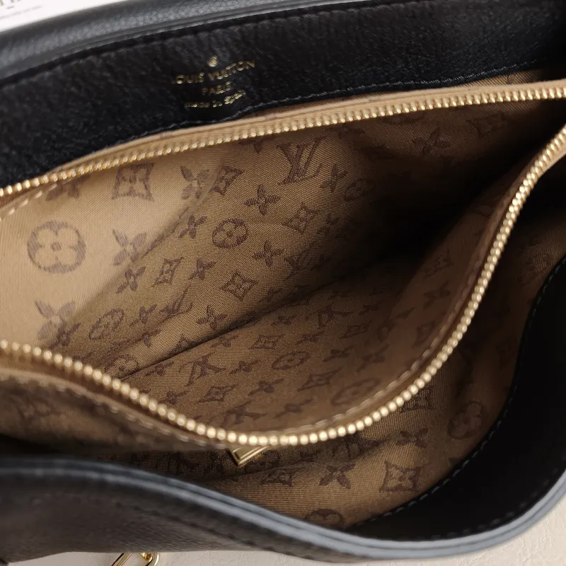 Louis Vuitton Crossbody Bag Dauphine Soft Shoulder Bag Black Calfskin Medium 24 × 9 × 17 cm — detail view 9 of 11