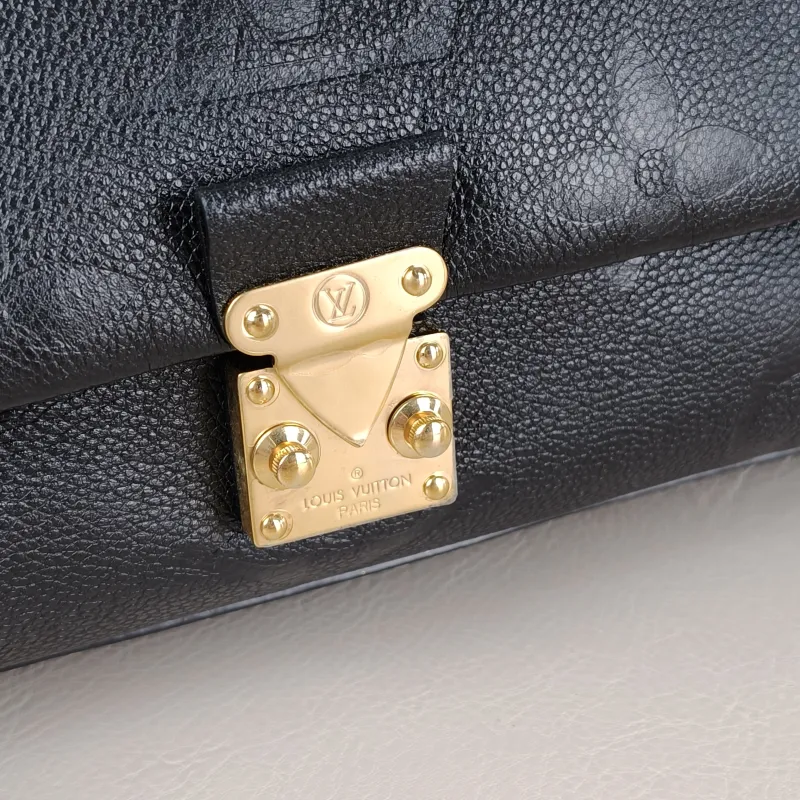 Louis Vuitton Crossbody Bag MADELEINE Black Monogram Empreinte Embossed Calfskin Medium 30 × 11 × 19.5 cm — detail view 9 of 11