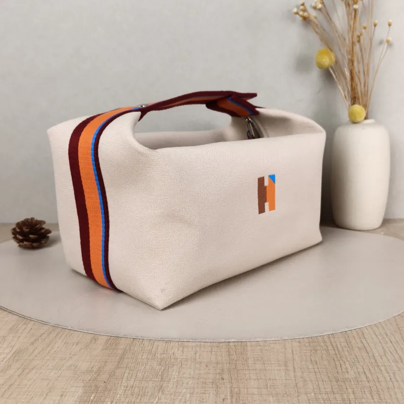 Hermès Top Handle Bag bride-a-brac Beige Canvas Large 25 × 15 × 21 cm — cover view 3 of 5
