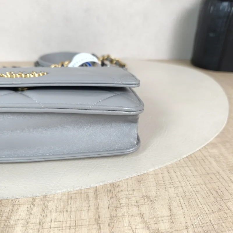 Chanel Crossbody Bag 19Bag WOC Grey SL ambskin Mini 19.2 × 3.5 × 12.3 cm — detail view 12 of 12
