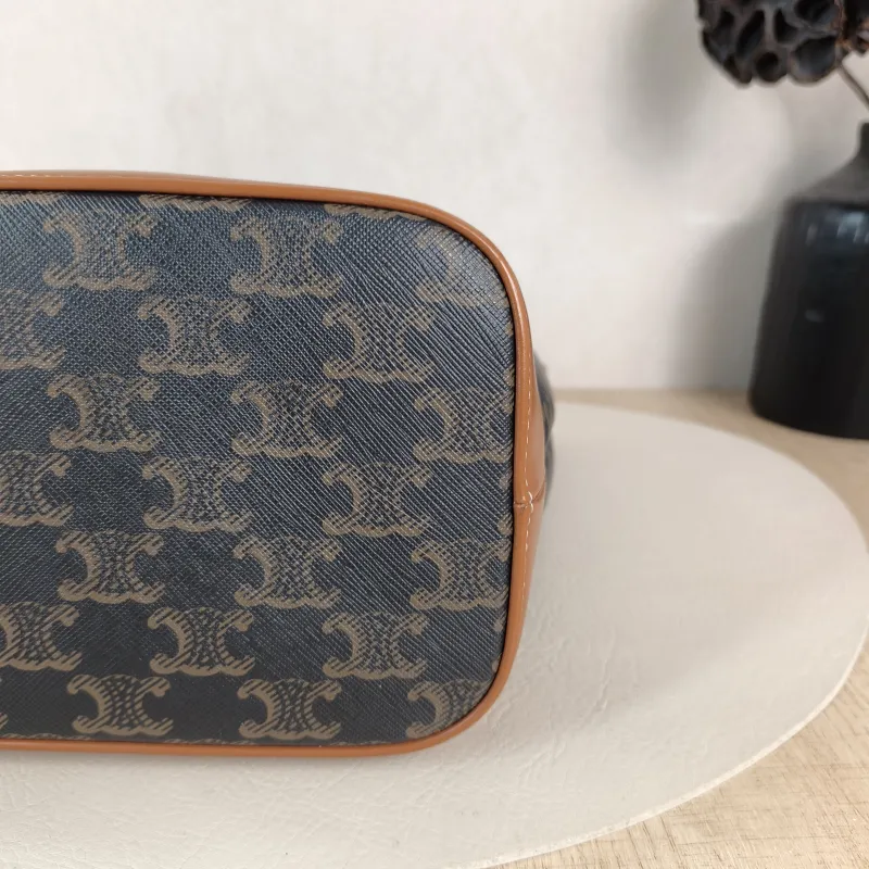 CELINE Crossbody Bag Triomphe Bucket Bag Monogram PVC Small 22 × 13 × 26 cm — detail view 9 of 10