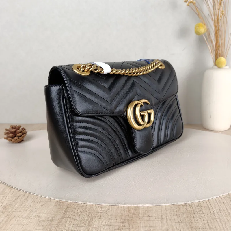 GUCCI Crossbody Bag GG Marmont Medium Marmont 26 Black CC alfskin Medium 26 × 7 × 15 cm — cover view 5 of 5