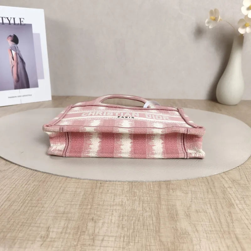 DIOR Top Handle Bag Book Tote Pink Canvasmini22.5 × 6 × 15 cm — cover view 11 of 11