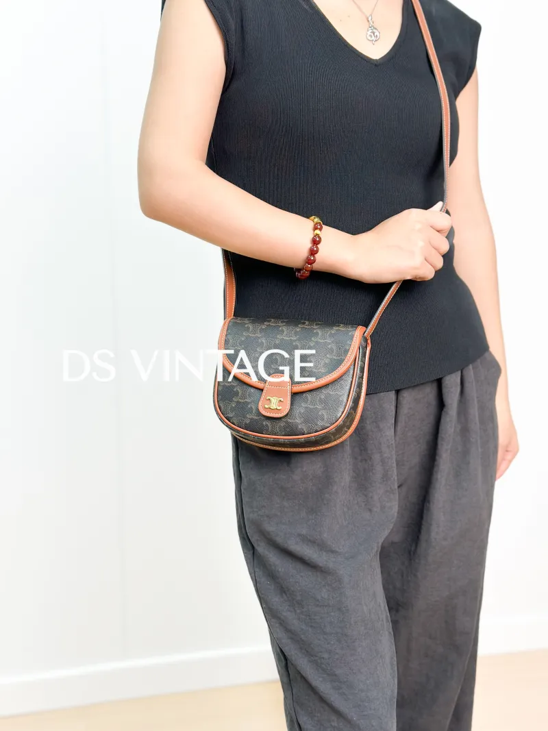 CELINE Crossbody Bag BESACE Monogram PV Cmini15 × 4 × 11 cm — on-model view 3 of 3