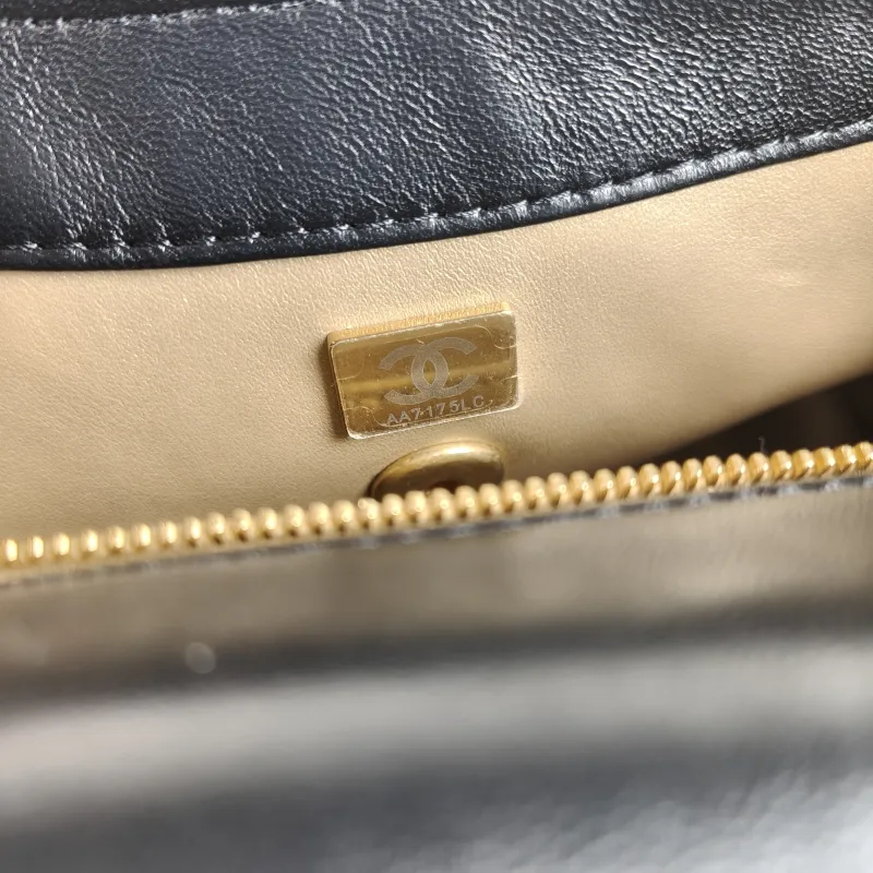 Chanel Crossbody Bag 24c mini Black Lambskin One Size 20.5 × 6 × 14 cm — detail view 10 of 13