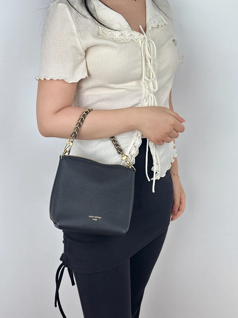 Louis Vuitton Crossbody Bag Multipass Hobo Shoulder Bag Black Calfskinmini17.5 × 9.5 × 18 cm — on-model view 2 of 2
