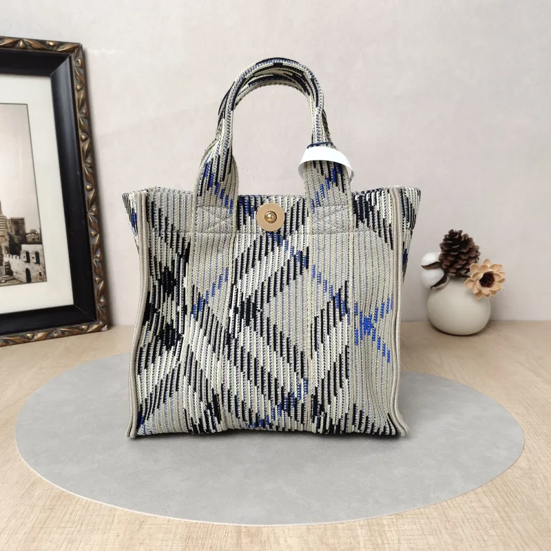 BURBERRY Top Handle Bag Tote Bag Black · Blue · Canvas One Size25 × 11 × 21 cm — cover view 2 of 5