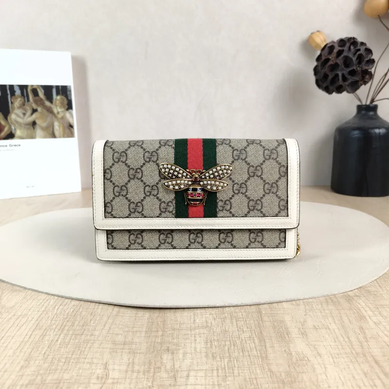 GUCCI Crossbody Bag Crossbody Bag White PVC One Size 20 × 3 × 12 cm