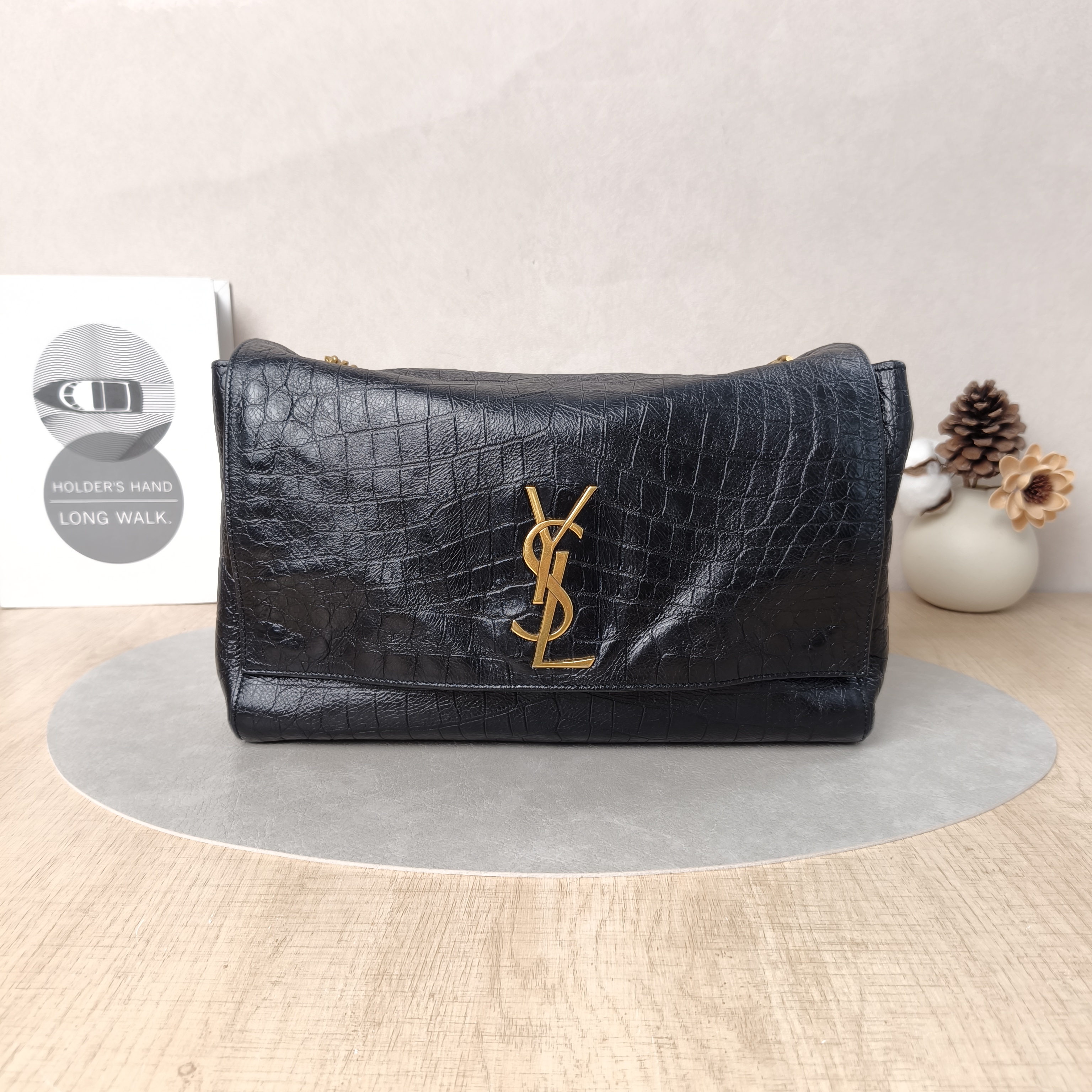 SAINT LAURENT Crossbody Bag Kate Chain Bag Black Brown Calfskin · Suede Medium28.5 × 6 × 20 cm