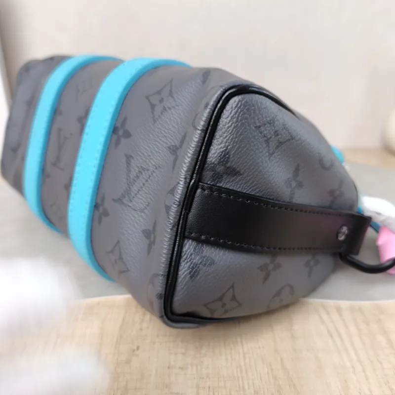 Louis Vuitton Crossbody Bag Keepall 25 Black · Blue PVC Medium 25 × 11 × 15 cm — detail view 13 of 13