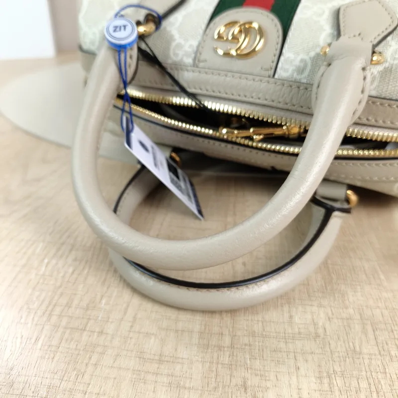 GUCCI Top Handle Bag Ophidia Beige PVC Mini 21.5 × 11.5 × 14 cm — detail view 12 of 14
